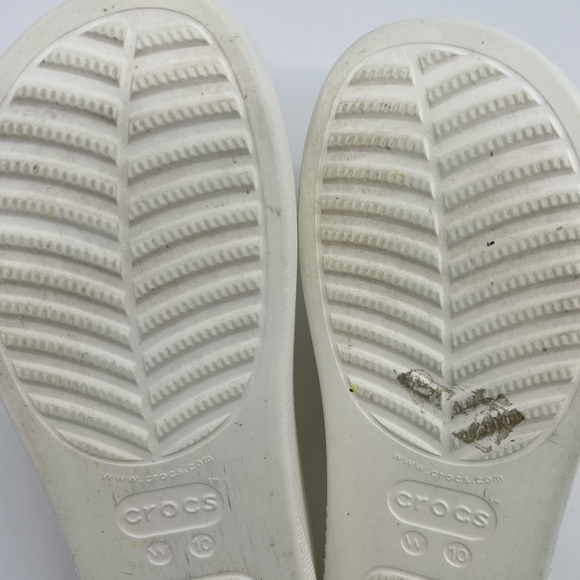 Crocs Classic Platform Slide Sandals White w/ Jibbitz Charms Womens 10 208180 - Picture 5 of 13